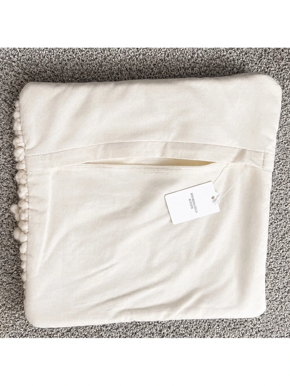 RH Chunky Hand-Knit Looped Pillow Cover - Ivory